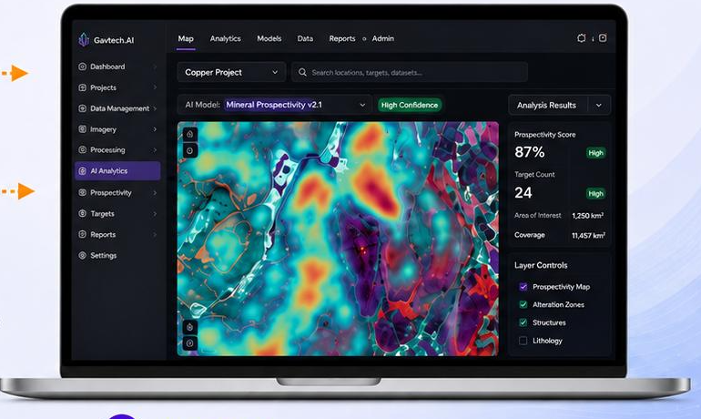 Gavtech.AI analysis on a laptop